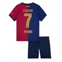 Fotbalové Dres Barcelona Ferran Torres #7 Dětské Domácí 2024-25 Krátký Rukáv (+ trenýrky)